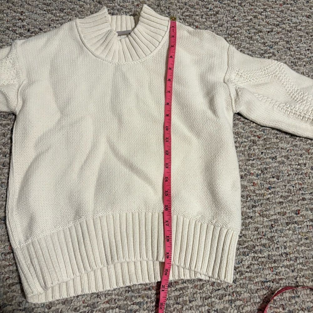 Everlane The Texture Cotton Cable Sweater in Bone - Size XS - Picture 9 of 10